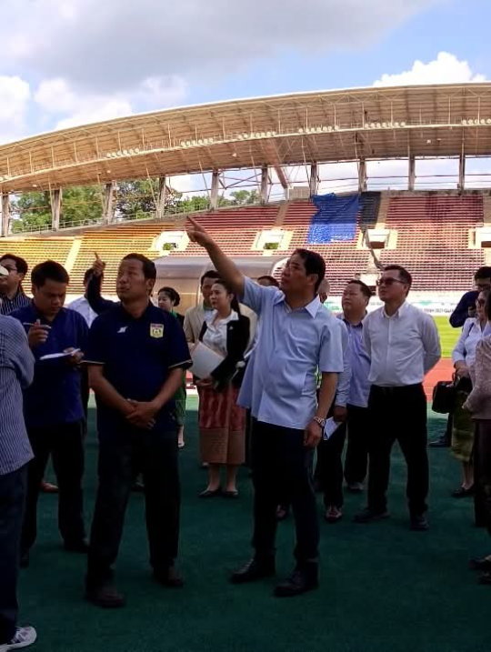  Vientiane Mayor Inspects Overall Preparedness at Km 16 Stadium for the 12th National Games